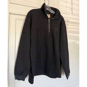 Vintage Warner Bros The WB Studio Black Fleece 1/4 Zip Pullover - Large